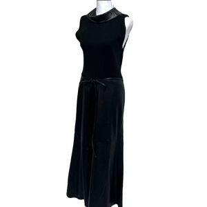 NEWPORT News Black Leather Maxi Sleeveless Dress Size: 10